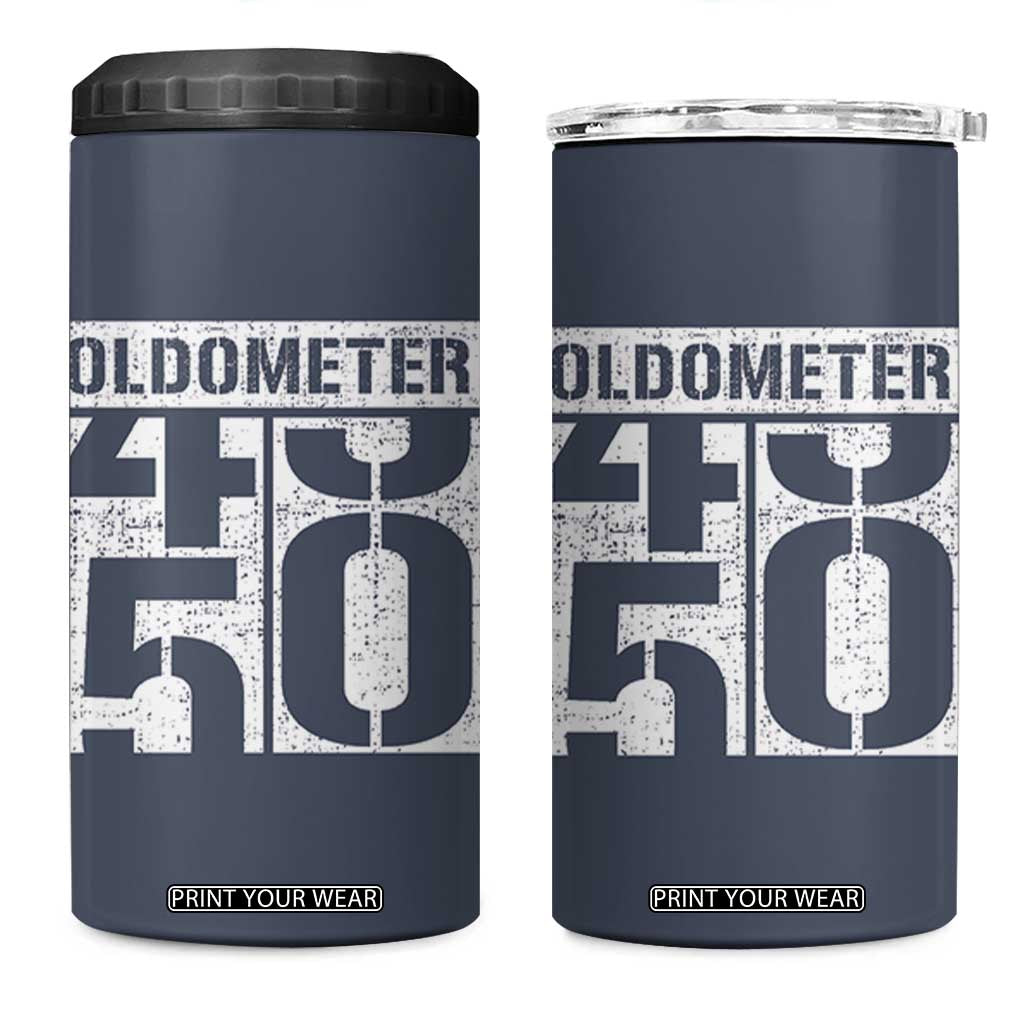 Funny 50th Birthday 4 in 1 Can Cooler Tumbler Oldometer Odometer 1976 50 Year Old Birthday Old Joke TB10 One Size: 16 oz Navy Print Your Wear