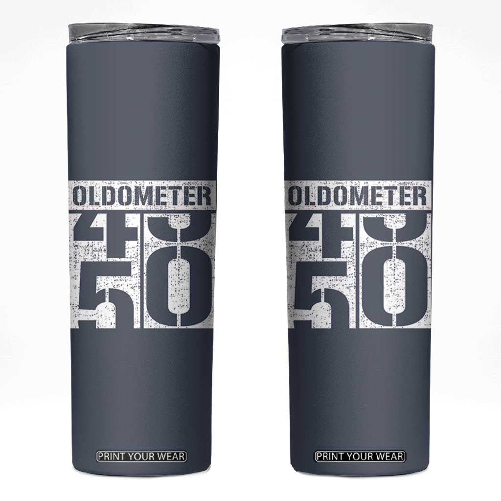 Funny 50th Birthday Skinny Tumbler Oldometer Odometer 1976 50 Year Old Birthday Old Joke TB10 Navy Print Your Wear