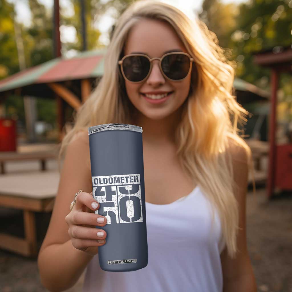 Funny 50th Birthday Skinny Tumbler Oldometer Odometer 1976 50 Year Old Birthday Old Joke TB10 Print Your Wear