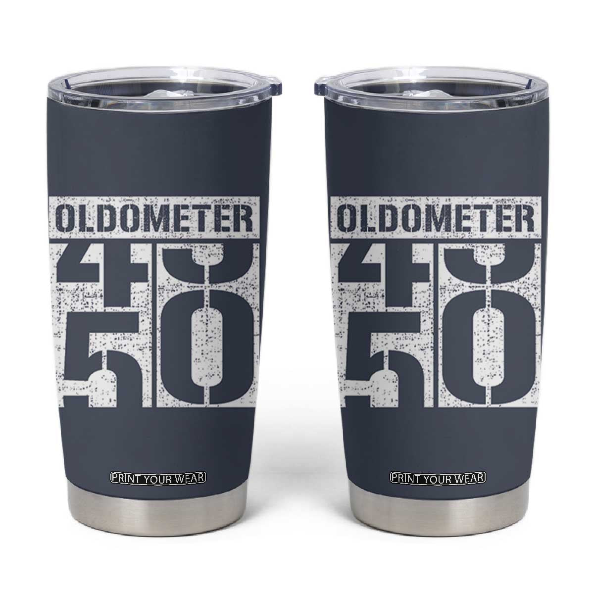 Funny 50th Birthday Tumbler Cup Oldometer Odometer 1976 50 Year Old Birthday Old Joke TB10 Navy Print Your Wear