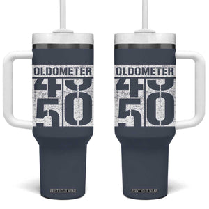 Funny 50th Birthday Tumbler With Handle Oldometer Odometer 1976 50 Year Old Birthday Old Joke TB10 One Size: 40 oz Navy Print Your Wear