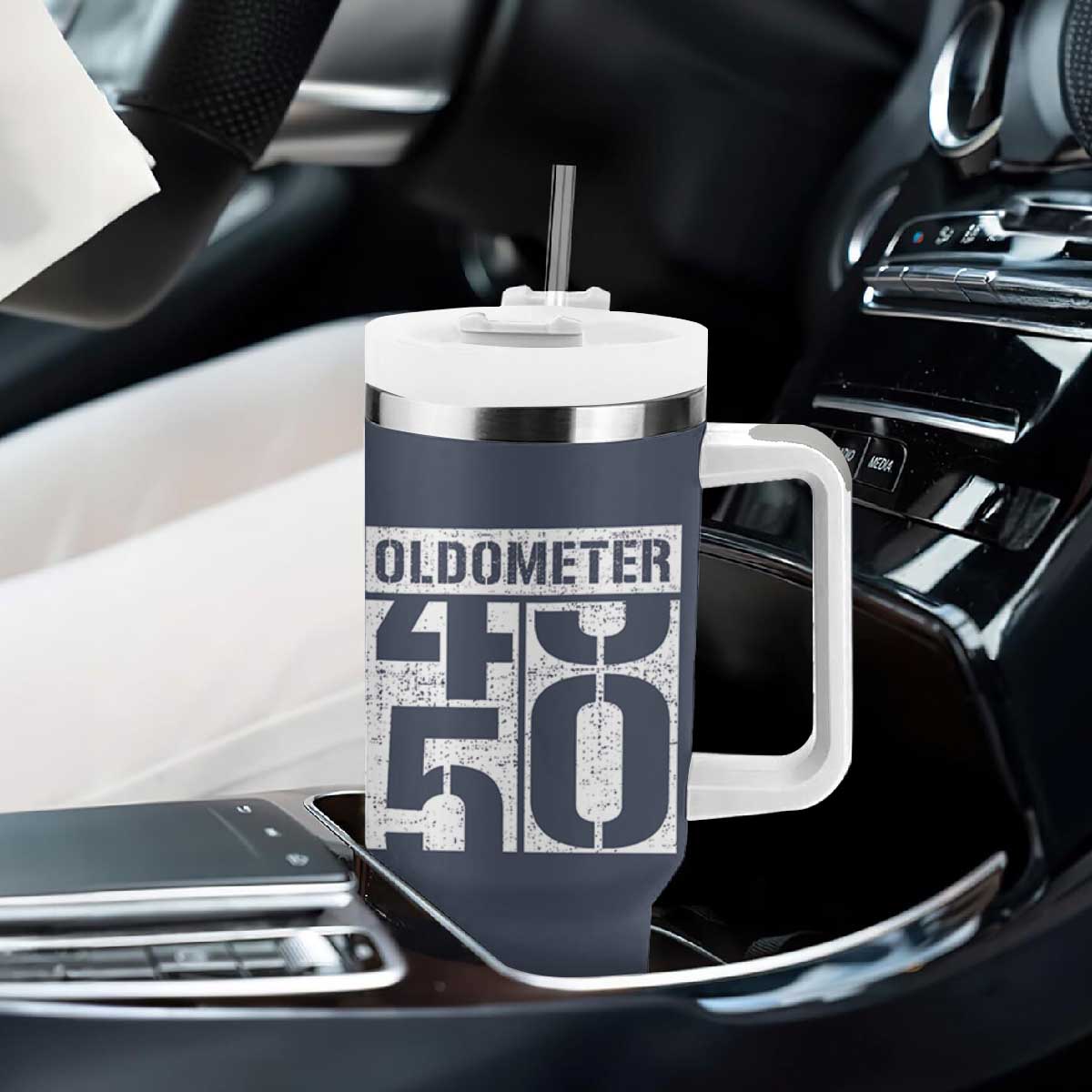 Funny 50th Birthday Tumbler With Handle Oldometer Odometer 1976 50 Year Old Birthday Old Joke TB10 Print Your Wear