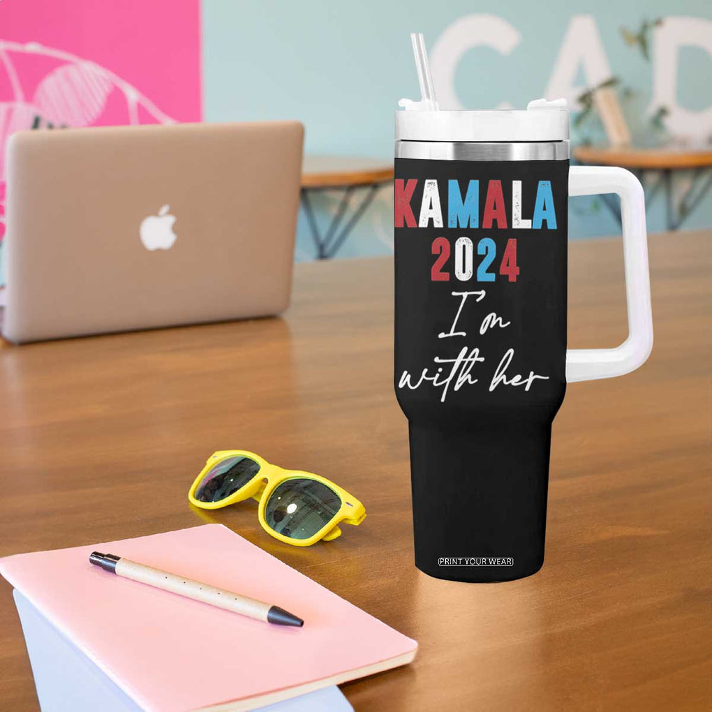 Kamala 2024 I'm With Her Tumbler With Handle Vote Madam Harris For President TB10 Print Your Wear