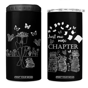 Just One More Chapter 4 in 1 Can Cooler Tumbler Book Lover Floral Library TB10 One Size: 16 oz Black Print Your Wear