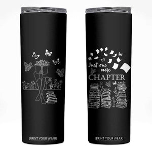 Just One More Chapter Skinny Tumbler Book Lover Floral Library TB10 Black Print Your Wear