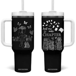 Just One More Chapter Tumbler With Handle Book Lover Floral Library TB10 One Size: 40 oz Black Print Your Wear