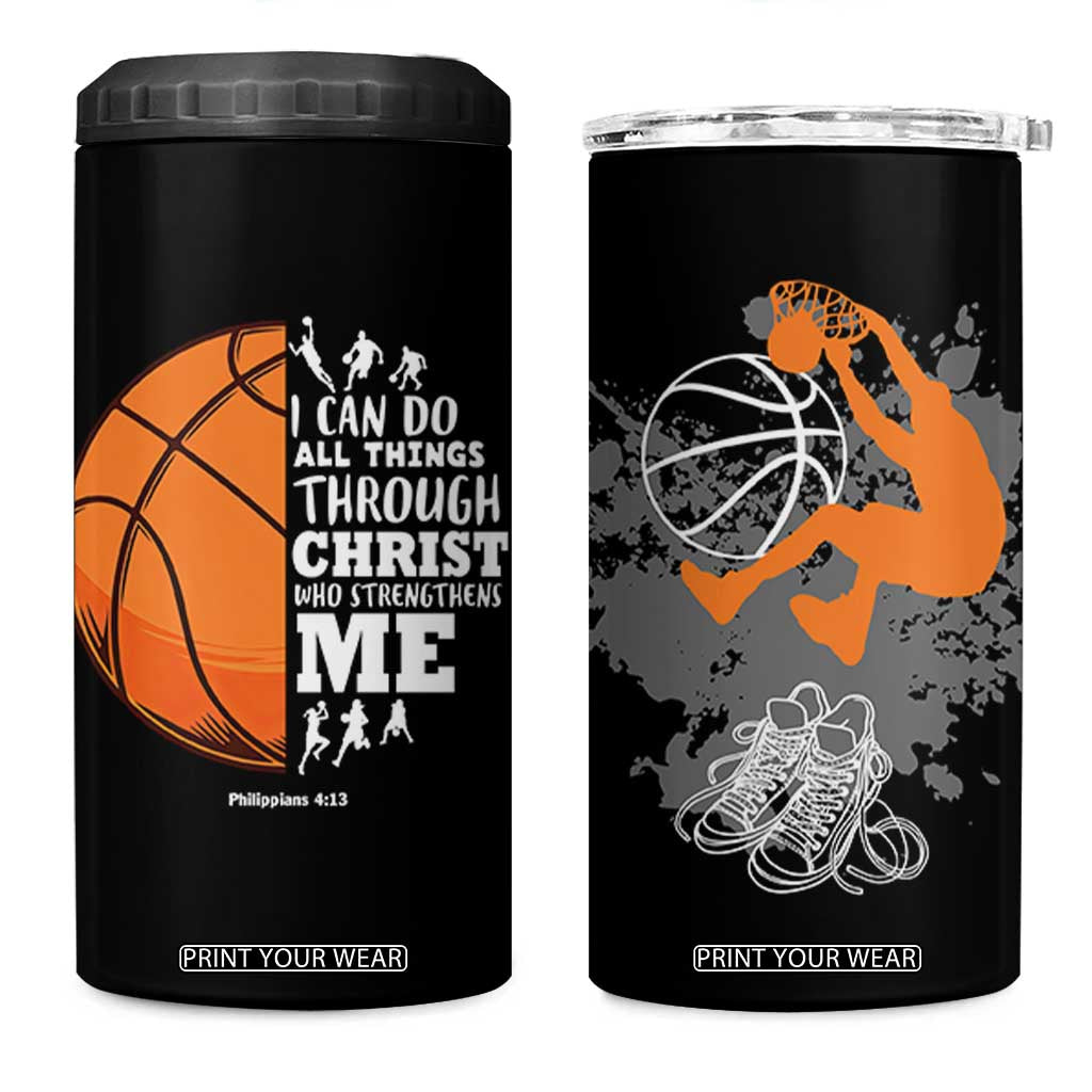 Christian Basketball Gifts 4 in 1 Can Cooler Tumbler Basketball Player Coach Bulk Team Gift TB10 One Size: 16 oz Black Print Your Wear