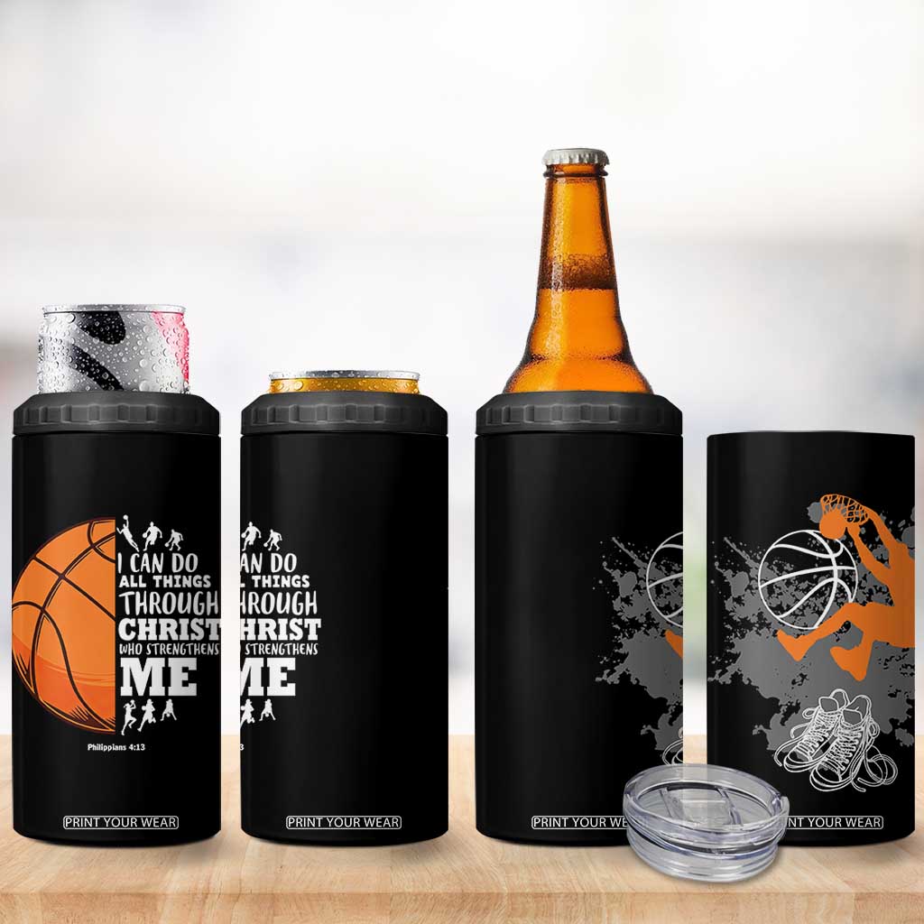 Christian Basketball Gifts 4 in 1 Can Cooler Tumbler Basketball Player Coach Bulk Team Gift TB10 Print Your Wear