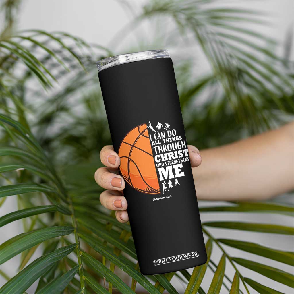 Christian Basketball Gifts Skinny Tumbler Basketball Player Coach Bulk Team Gift TB10 Print Your Wear