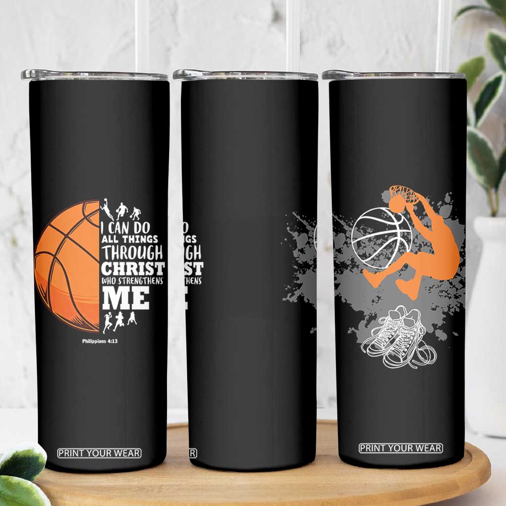 Christian Basketball Gifts Skinny Tumbler Basketball Player Coach Bulk Team Gift TB10 Print Your Wear