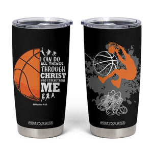 Christian Basketball Gifts Tumbler Cup Basketball Player Coach Bulk Team Gift TB10 Black Print Your Wear