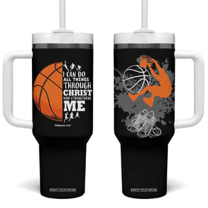 Christian Basketball Gifts Tumbler With Handle Basketball Player Coach Bulk Team Gift TB10 One Size: 40 oz Black Print Your Wear