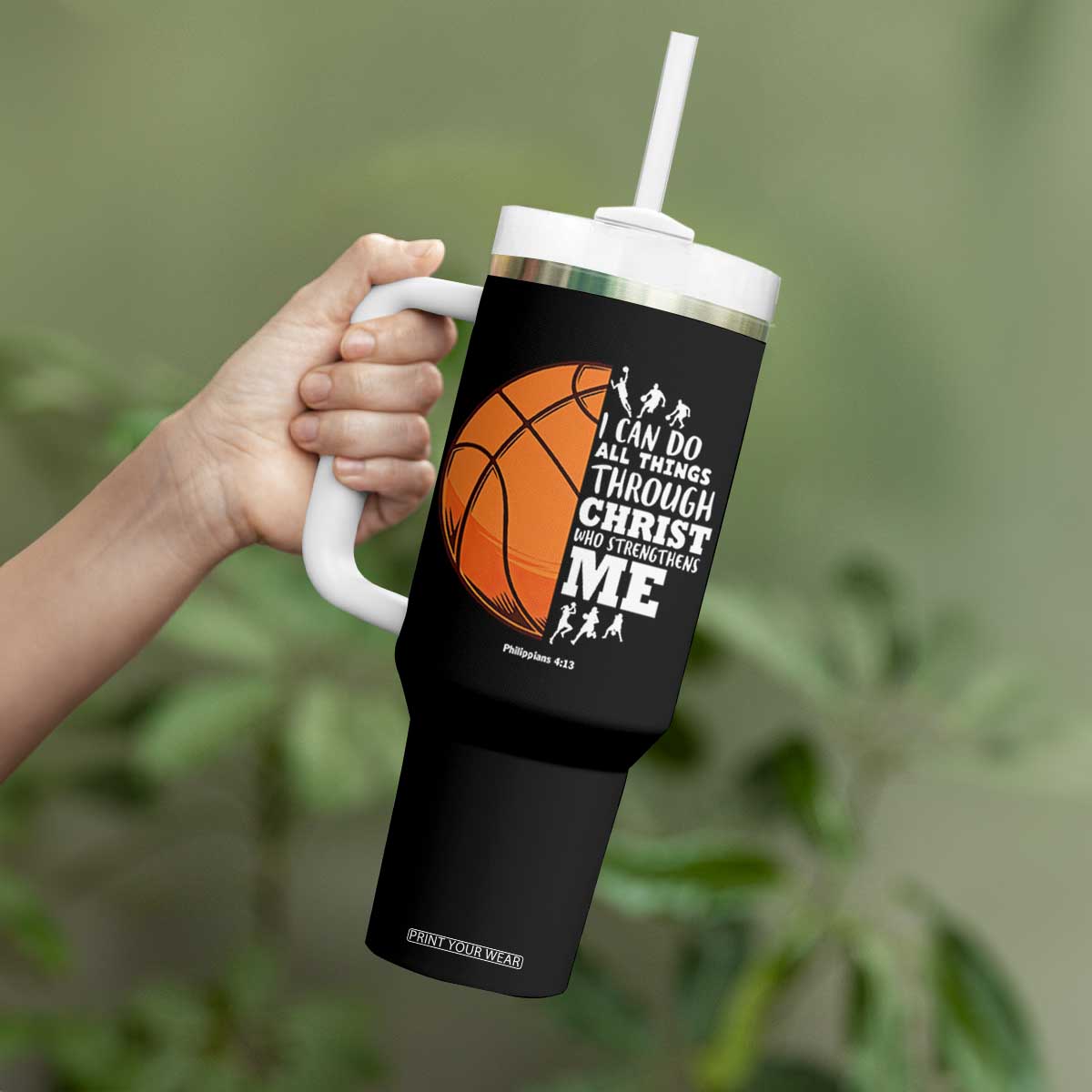 Christian Basketball Gifts Tumbler With Handle Basketball Player Coach Bulk Team Gift TB10 Print Your Wear