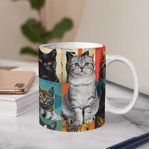 Cat Lover Gifts Coffee Mug Retro Cat Collage Poster TB10 Print Your Wear