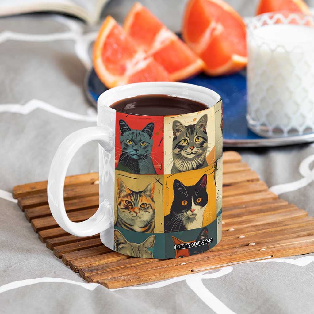 Cat Lover Gifts Coffee Mug Retro Cat Collage Poster TB10 Print Your Wear