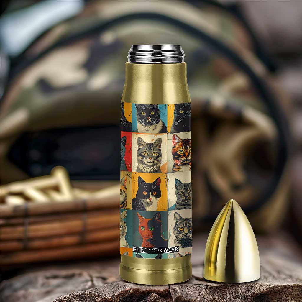 Cat Lover Gifts Bullet Tumbler Retro Cat Collage Poster TB10 Print Your Wear