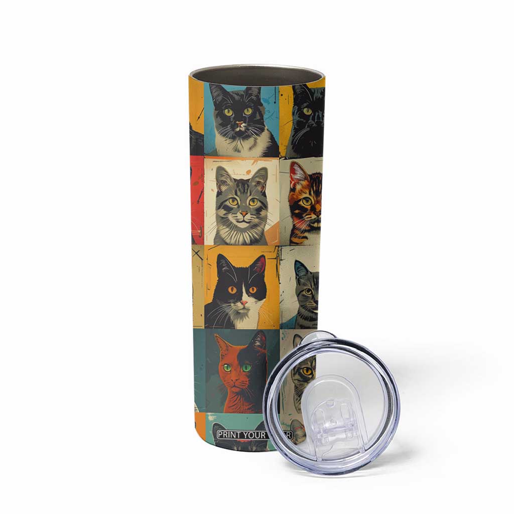 Cat Lover Gifts Skinny Tumbler Retro Cat Collage Poster TB10 Print Your Wear