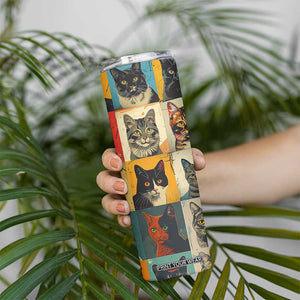 Cat Lover Gifts Skinny Tumbler Retro Cat Collage Poster TB10 Print Your Wear
