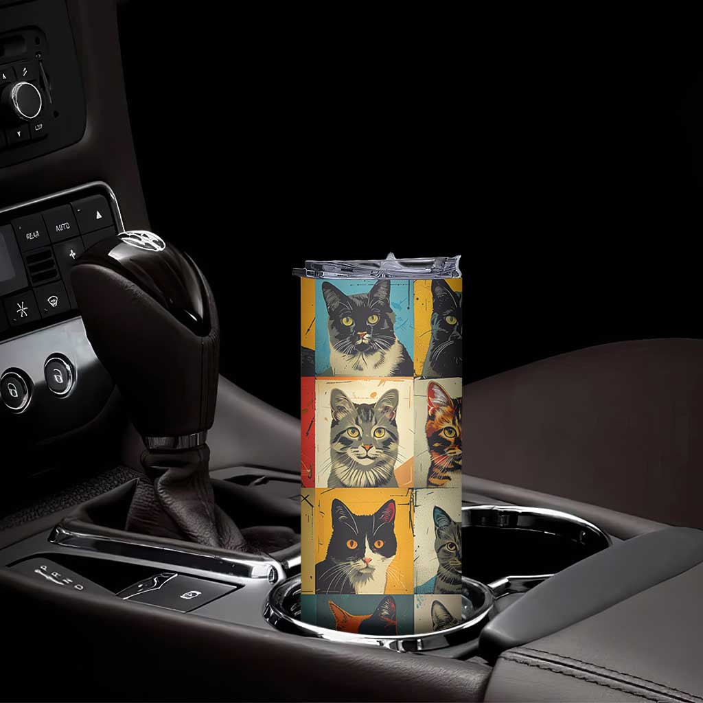 Cat Lover Gifts Skinny Tumbler Retro Cat Collage Poster TB10 Print Your Wear