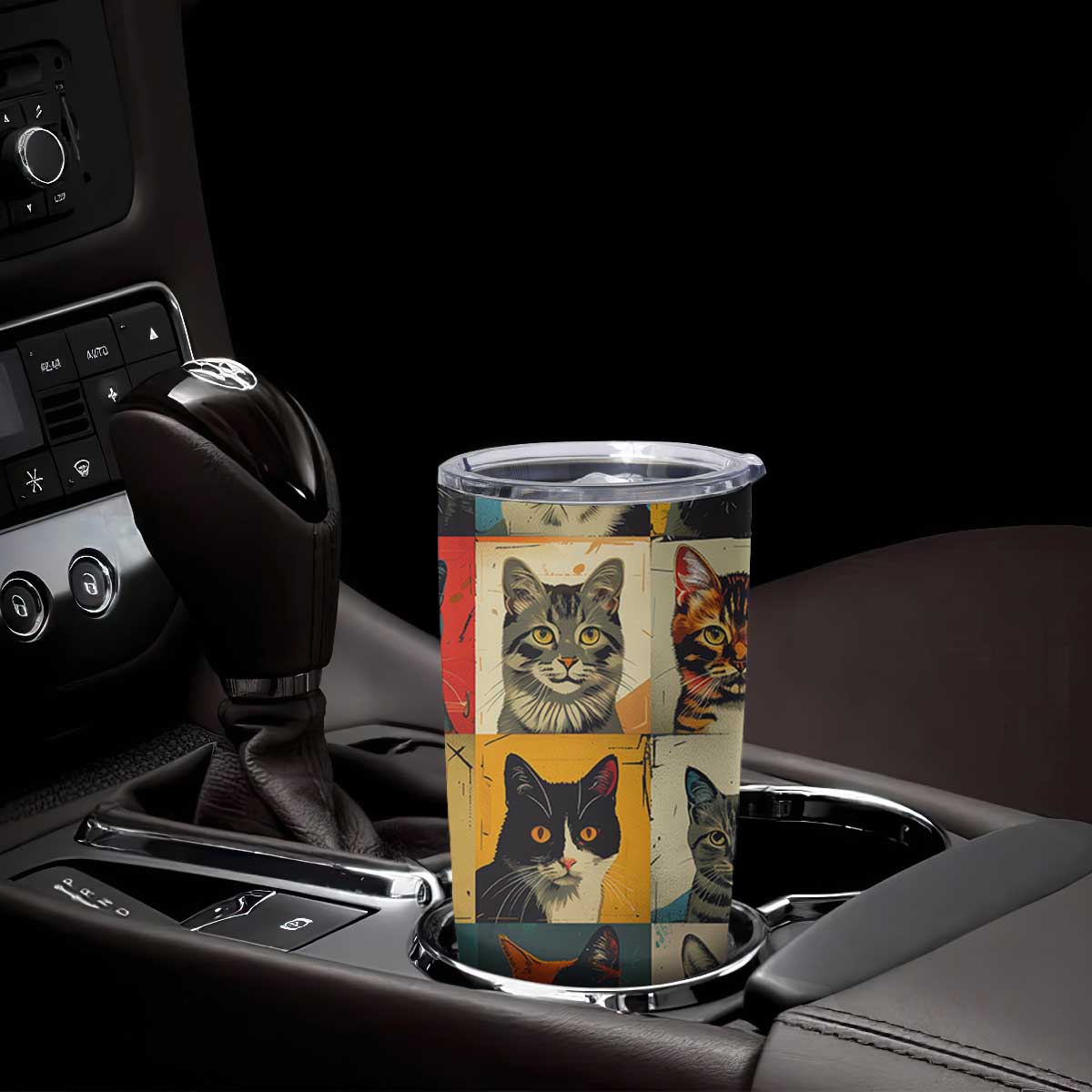 Cat Lover Gifts Tumbler Cup Retro Cat Collage Poster TB10 Print Your Wear