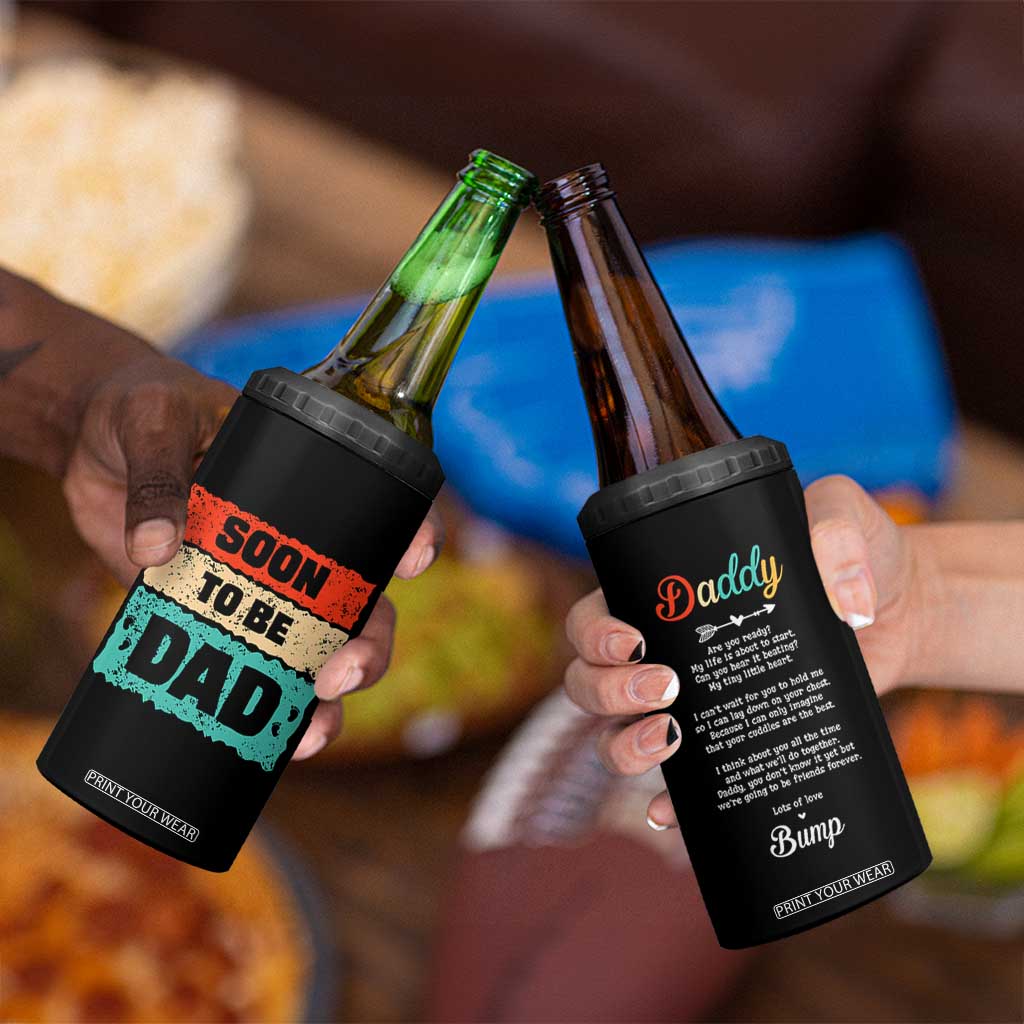 Soon To Be Dad 4 in 1 Can Cooler Tumbler New Expecting Dad First Time Father's Day TB10 Print Your Wear