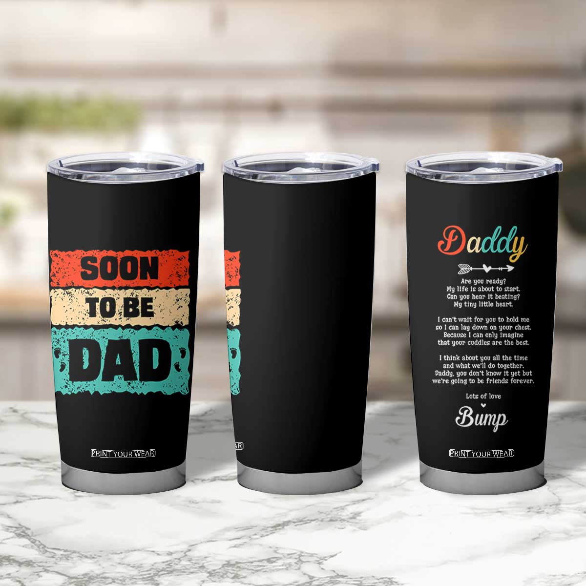 Soon To Be Dad Tumbler Cup New Expecting Dad First Time Father's Day TB10 Print Your Wear