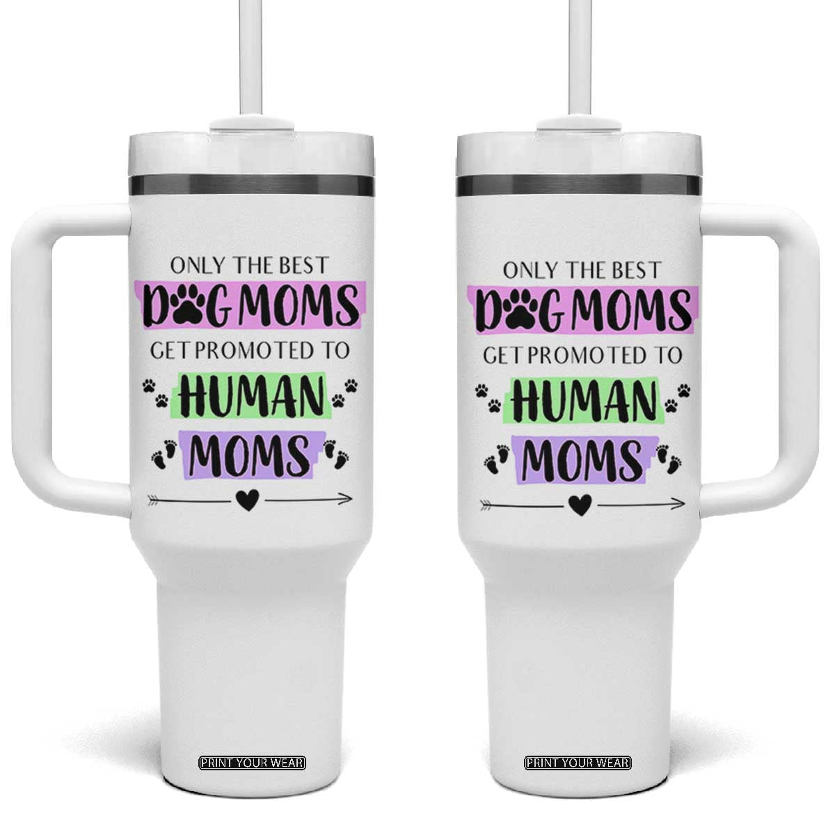 New Mom Gifts Tumbler With Handle Funny Dog Mom Pregnancy Gift For Expecting Mama TB10 One Size: 40 oz White Print Your Wear