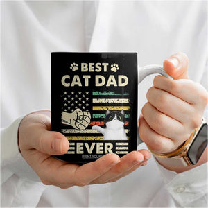 Best Cat Dad Ever Coffee Mug Funny Cat Lover Gift Retro American Flag TB10 Print Your Wear