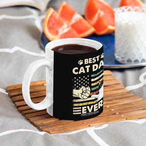 Best Cat Dad Ever Coffee Mug Funny Cat Lover Gift Retro American Flag TB10 Print Your Wear