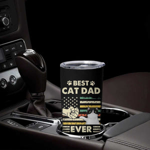 Best Cat Dad Ever Tumbler Cup Funny Cat Lover Gift Retro American Flag TB10 Print Your Wear