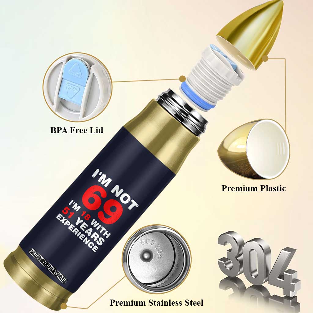 69th Birthday Gifts Bullet Tumbler Funny 1957 Turning 69 Years Old TB10 Print Your Wear