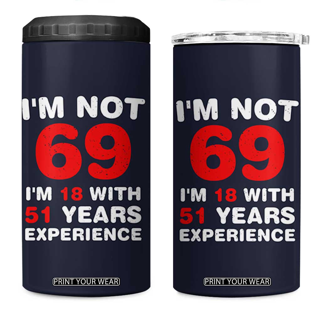 69th Birthday Gifts 4 in 1 Can Cooler Tumbler Funny 1957 Turning 69 Years Old