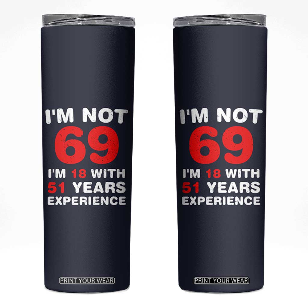 69th Birthday Gifts Skinny Tumbler Funny 1957 Turning 69 Years Old TB10 Navy Print Your Wear