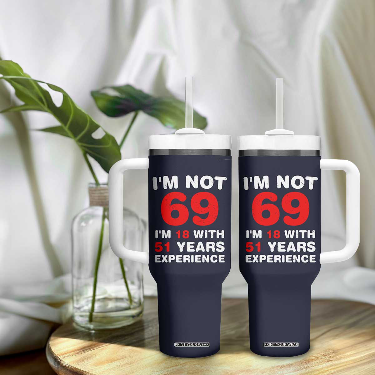 69th Birthday Gifts Tumbler With Handle Funny 1957 Turning 69 Years Old TB10 Print Your Wear
