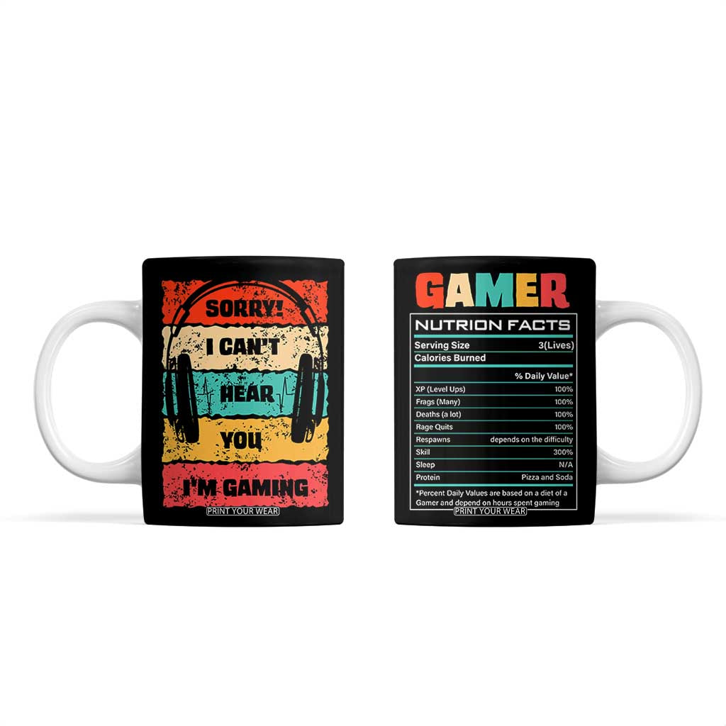 Gaming Gifts For Men Boys Coffee Mug Cant Hear You Im Gaming Retro Video Game Gamer TB10 Black Print Your Wear