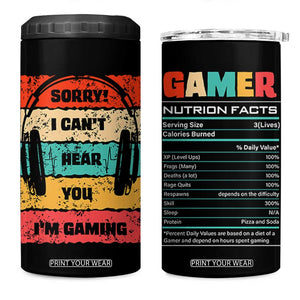 Gaming Gifts For Men Boys 4 in 1 Can Cooler Tumbler Cant Hear You Im Gaming Retro Video Game Gamer TB10 One Size: 16 oz Black Print Your Wear
