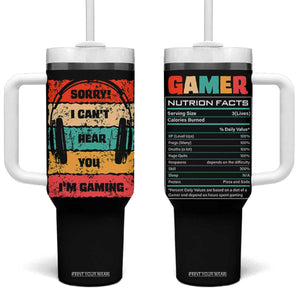 Gaming Gifts For Men Boys Tumbler With Handle Cant Hear You Im Gaming Retro Video Game Gamer TB10 One Size: 40 oz Black Print Your Wear