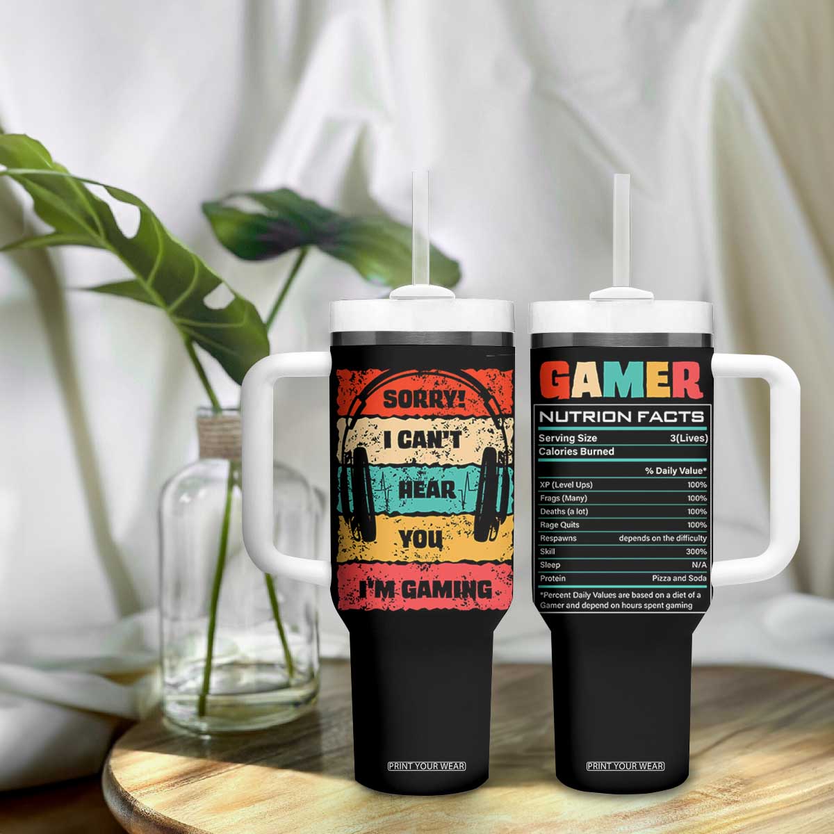 Gaming Gifts For Men Boys Tumbler With Handle Cant Hear You Im Gaming Retro Video Game Gamer TB10 Print Your Wear