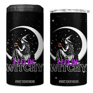 Halloween Gothic Witch 4 in 1 Can Cooler Tumbler Feeling Witchy Vibes Black Cat TB10 One Size: 16 oz Black Print Your Wear