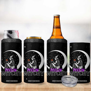Halloween Gothic Witch 4 in 1 Can Cooler Tumbler Feeling Witchy Vibes Black Cat TB10 Print Your Wear