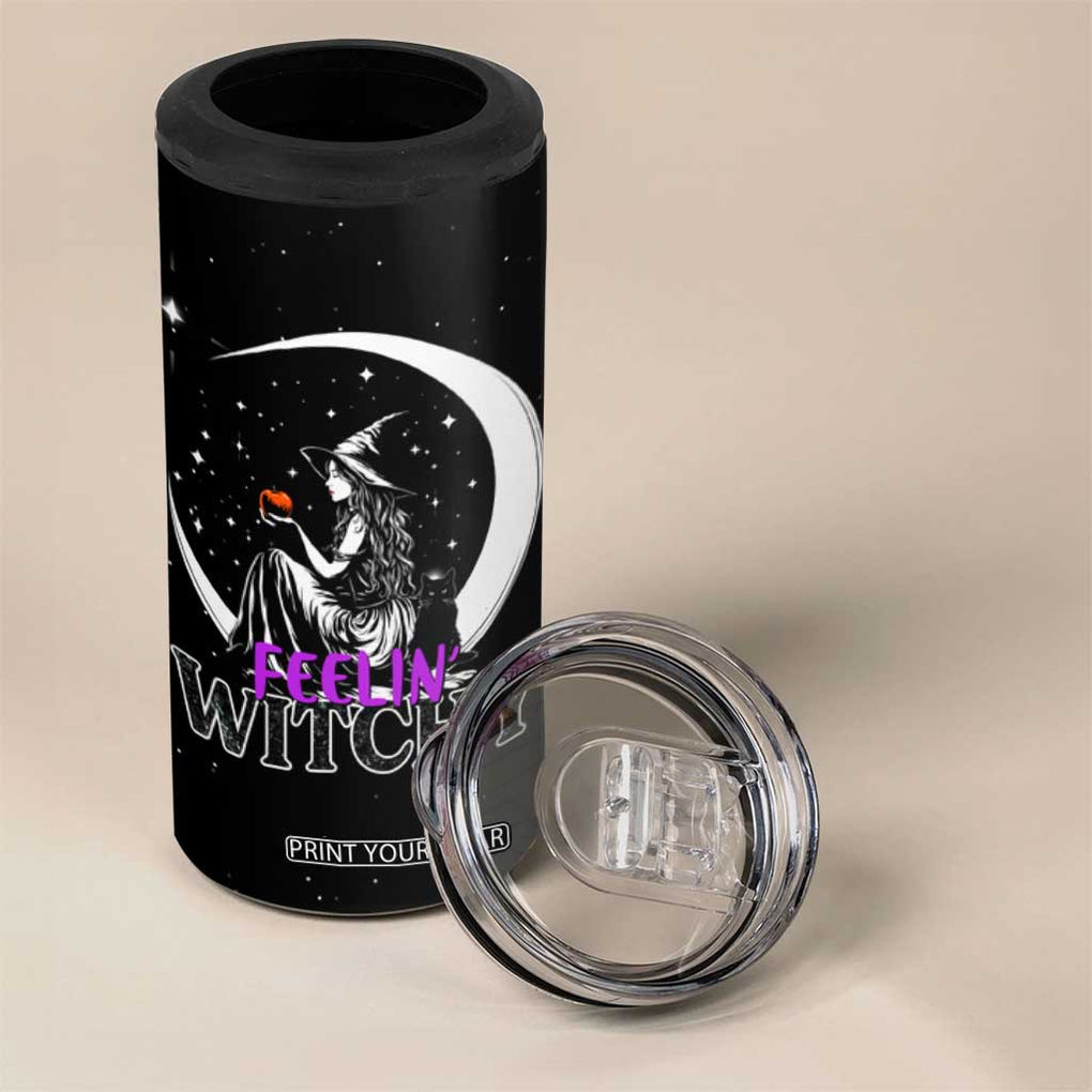 Halloween Gothic Witch 4 in 1 Can Cooler Tumbler Feeling Witchy Vibes Black Cat TB10 Print Your Wear