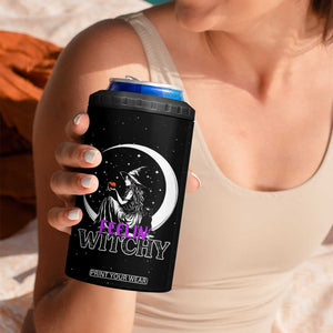 Halloween Gothic Witch 4 in 1 Can Cooler Tumbler Feeling Witchy Vibes Black Cat TB10 Print Your Wear