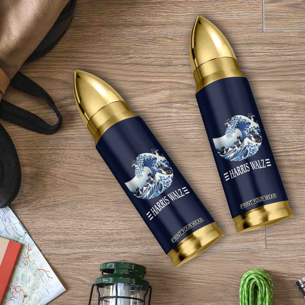Harris Walz 2024 Election Bullet Tumbler Vote Blue Wave Funny Cats For Kamala TB10 Print Your Wear
