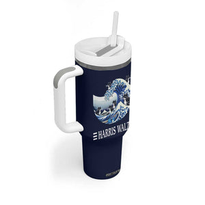 Harris Walz 2024 Election Tumbler With Handle Vote Blue Wave Funny Cats For Kamala TB10 Print Your Wear