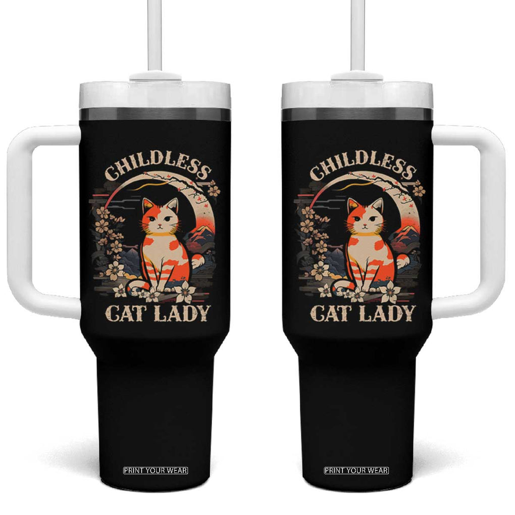 Childless Cat Lady for Kamala Harris 2024 Election Tumbler With Handle Madam President Kawaii Anime Japanese TB10 One Size: 40 oz Black Print Your Wear