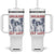Harris 2024 Election Tumbler With Handle Childless Cat Lady, Ladies for Kamala Madam President TB10 One Size: 40 oz White Print Your Wear