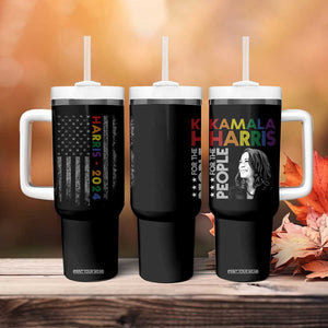 Kamala Harris LGBTQ Gay Pride Lesbian For The People 2024 Election Tumbler With Handle American Flag First woman Madam President TB10 Print Your Wear