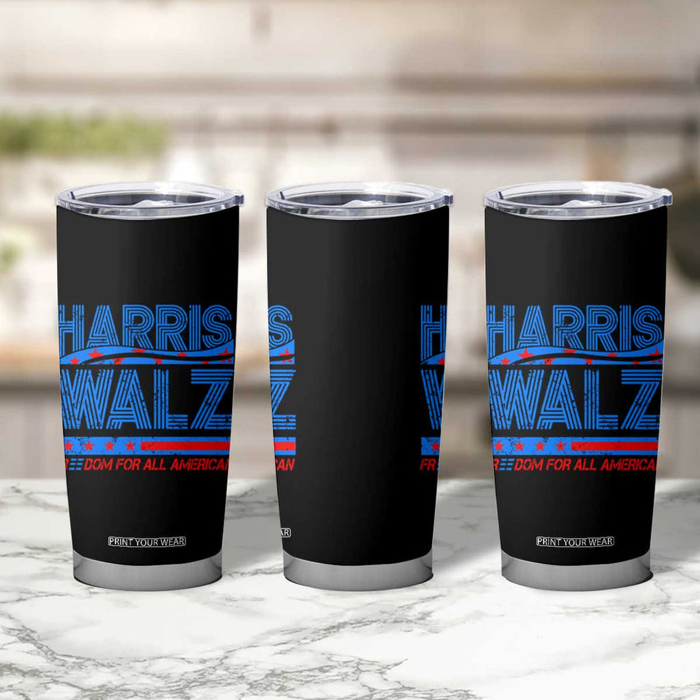 Kamala Harris 2024 Flag Tumbler Cup Madam President Freedom For All American USA America 2024 Election TB10 Print Your Wear