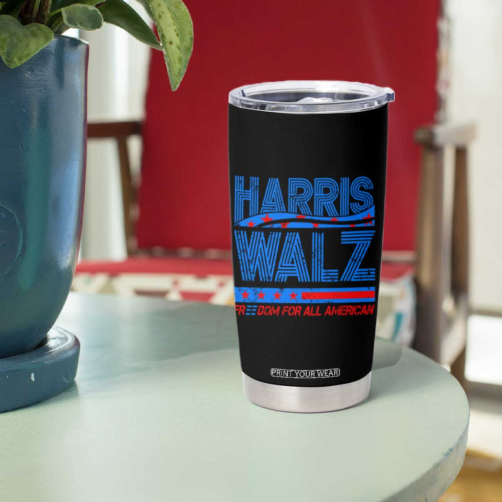 Kamala Harris 2024 Flag Tumbler Cup Madam President Freedom For All American USA America 2024 Election TB10 Print Your Wear