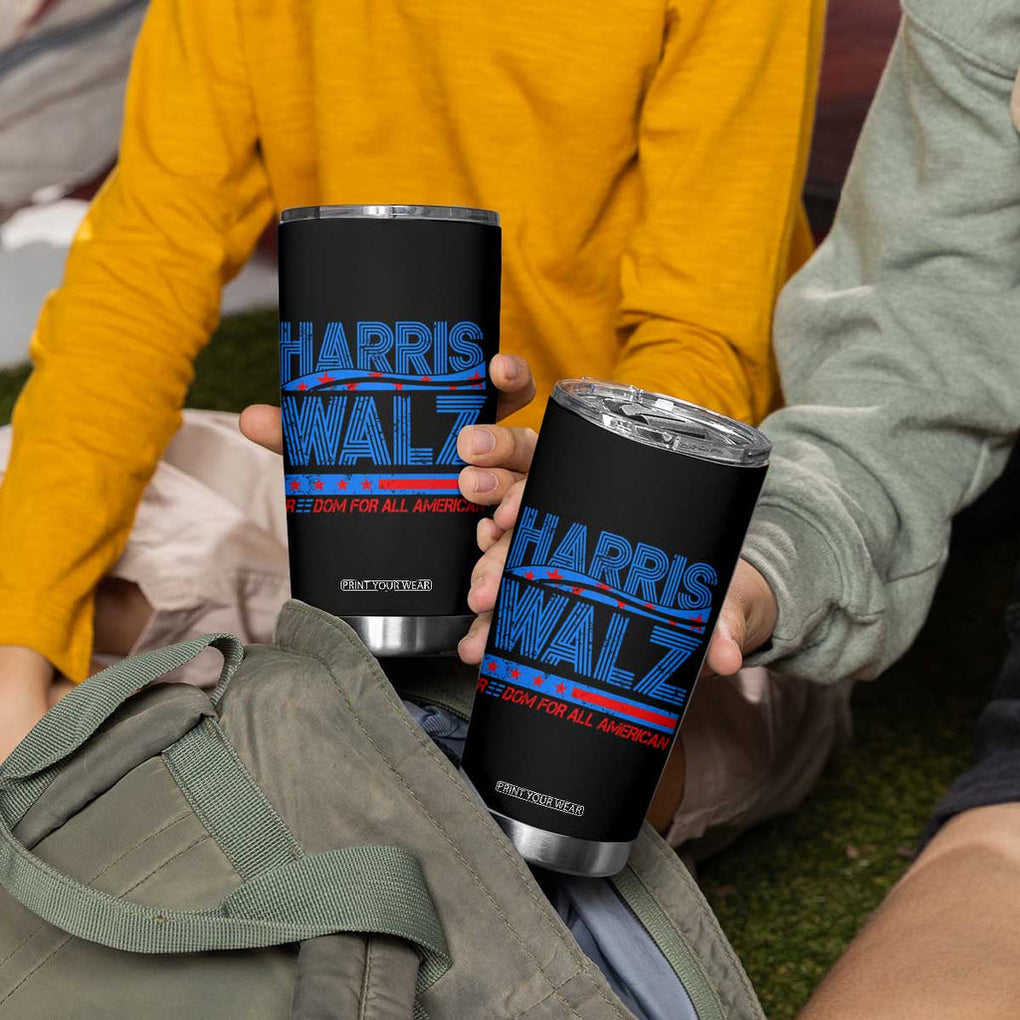 Kamala Harris 2024 Flag Tumbler Cup Madam President Freedom For All American USA America 2024 Election TB10 Print Your Wear